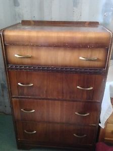 Vintage water fall series dresser and vanity with mirror