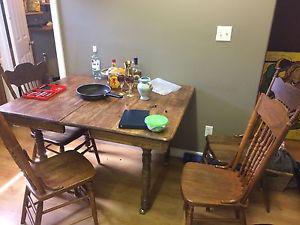 Wood table and chairs for sale
