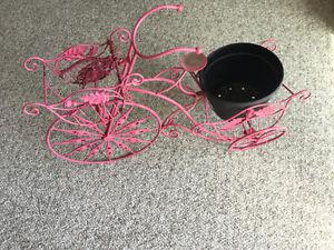 Wrought iron bicycle planter....
