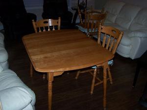 birch dining room table with 6 chairs