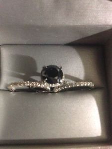 1 3/4 carat black diamond ring set