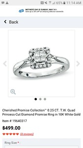 10k white gold women's promise ring