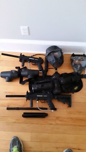 2 Tippmann A5 Paintball Markers and Gear