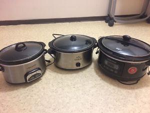 3 slow cookers