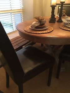 4 Black Faux Leather PARSONS CHAIRS