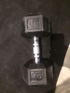 40 lbs Rubber hex dumbbell