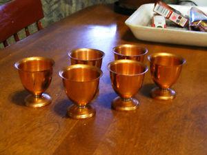 6 Copper Egg Cups