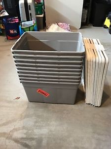 9 storage or moving tubs with lids