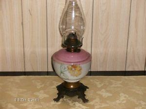 Antique Claw Foot Kerosene Lamp