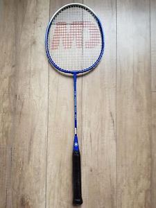 Badminton racket, squash racket, and power gym