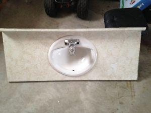 Bathroom 55" counter top with sink and faucet