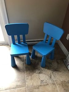 Blue kids chairs