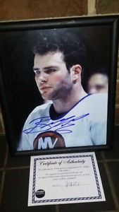 Brett Lindros autographed hockey picture