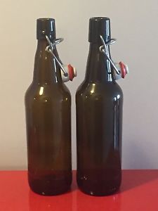 Brown flip top Beer bottles