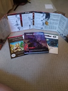 D&D lot. (Books, Die, and Barrier)