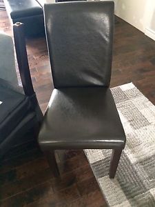 Dark Brown Faux Leather Chairs
