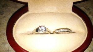 Diamond Solitaire Ring & Matching Band Set $ OBO