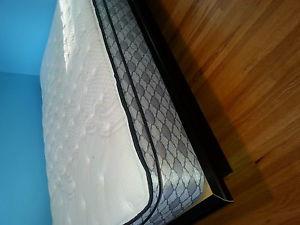 Double Pillow Top Matress and Platform Bed Frame