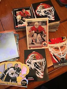 Ed Belfour hockey card lot includes rookie card