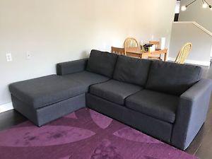Grey fabric sectional. $150