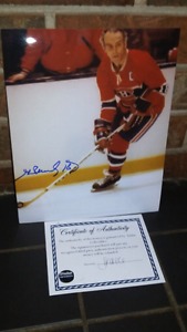 Henri Richard autographed hockey photo