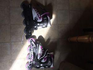Jr girls Rollerblades and protective gear