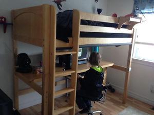 Loft bed with desk