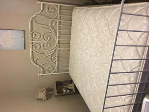 Metal bed frame and mattress