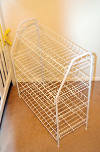 Moving Sale! Metal White Shoe Rack - $.