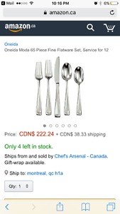 Oneida 65 peice cutlery set - new in box
