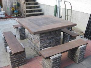 PATIO TABLE AND BENCHES