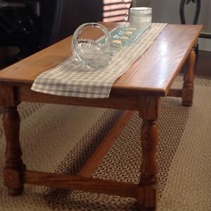 Solid Oak Coffee table and 2 end tables (Wheatons)