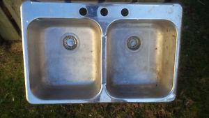 Stainless steel double sink