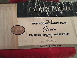 Two red panel curtains! Never opened! Brand new