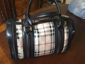 USED Burberry Alchester Mixed-media Haymark Bowling Bag" ad!