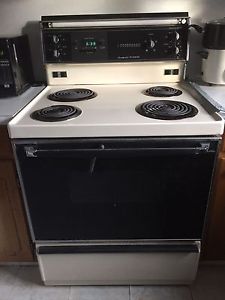 White and Black Electric Coil Range