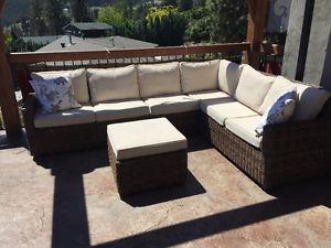 Wicker Sectional & Ottoman (As New) Paid $ at Pier 1