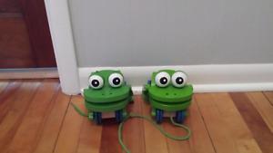 Wooden frogs