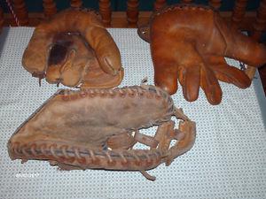 old baseball gloves