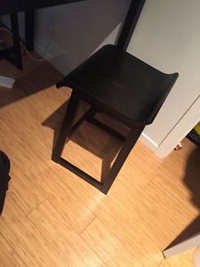 two (2) dining chairs, wood, dark color