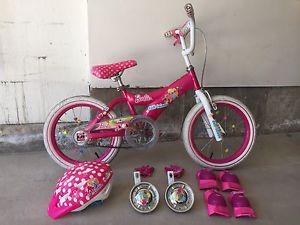 16" Barbie bike, Barbie helmet & accessories