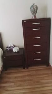 7 drawer dresser and a pair of night stand