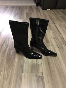 Aquatalia "Larkin" patent leather boots