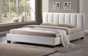 BEAUTIFUL White Leather King Size Bed Frame BRAND NEW