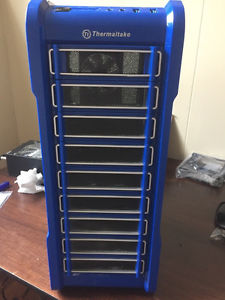 Blue Thermaltake computer case