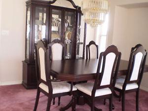 Dining table with matching hutch