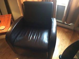 Faux Leather Club Chair
