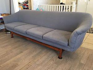 Immaculate Reupholstered Scandinavian Teak Sofa