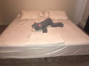 King size mattress + pillows