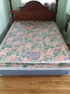 Queen size mattress, box spring, frame and head board